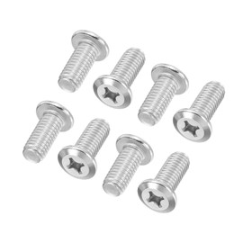 PATIKIL Flat Round Head Phillips Screws, 8 Pack M8-1.25 x 18mm Binding Screws 304 Stainless Steel 18-8 Full Thread, Phillips Drive Machine Screw Furniture Screw Connector Bolts