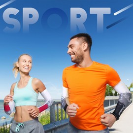 Newcotte 4 Pairs UV Sun Protection Arm Sleeves Cooling Sports Sleeve Anti Slip Ice Silk Arm Warmers Arm Covers for Men Women (Multicolor Stylish,X-Large)