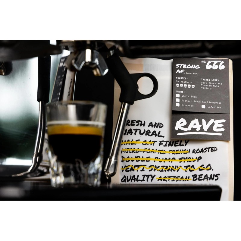 Rave Coffee - Strong AF Blend Nº 666, Cafetière Grind