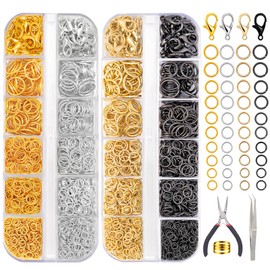 DIYDEC Jump Rings for Jewelry Making 2143pcs Open Jump Rings and Lobster Clasps Necklace Bracelet Jewelry Repair Kit with Pliers Tweezers Jump Ring Opener