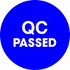 Aviditi Tape Logic 1" Circle Label, "QC Passed", Blue, Roll of 500 Stickers, for Inventory Control and Warehouse Organization