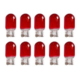 BEIWAOK 10PCS T20 7440 12V 21W Halogen Bulbs T20 7443 W21/5W Super Bright Backup Reversing Light for Car Signal Lamp 12V Amber Red (Red 7440)