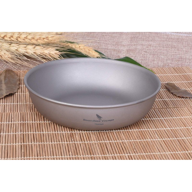 Boundless Voyage Ultralight Titanium Pan Dish Plate with Carry Mesh
