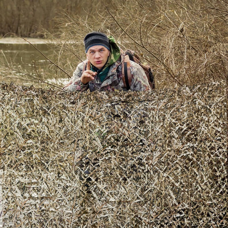 BASSDASH Camo Netting with Back Meshing Camouflage Mesh Water Resistant