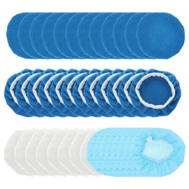 sourcing map 40pcs Car Polisher Bonnet Buffing Pad Set Micro-Fiber Non-Woven Fabric Lamb's Wool Polishing Buffing Pad Cover for 5"-6" Car Buffer Bonnets Polisher