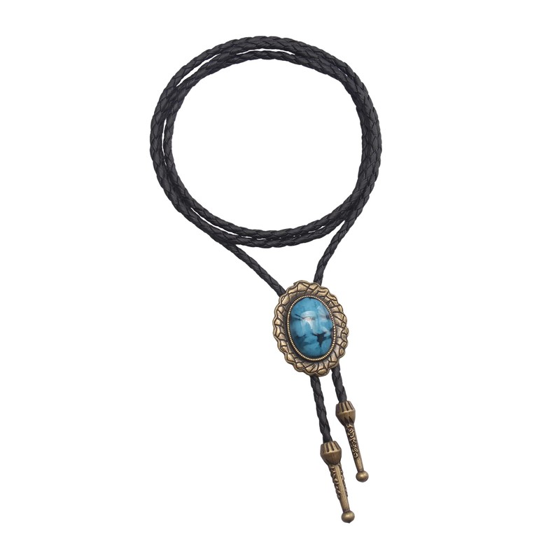GelConnie Native American Bolo Tie Rodeo Cowboy Corbata de piel