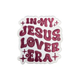 MOKOBOIZ in My Jesus Lover Era 3 Inches Iron On/Sew On Embroidered Applique Patches, Christian Embroidery Patches, DIY Accessories for Backpacks, Army Vests, Bags, Hats, Clothes, Gift for Jesus Lover