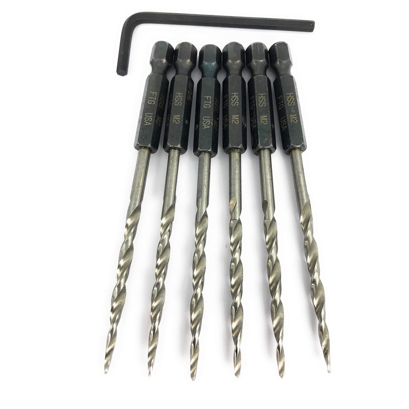 FTG USA Replacement Tapered Countersink Drill Bit Set 6 Pc