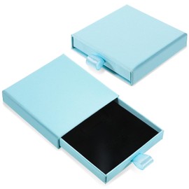 Piriuuo 2 Pcs Square Cardboard Jewelry Box, Jewelry Gift Boxes with Lids Small Gift Boxes for Jewelrys Necklace Gifts Box Pendent Storage Case for Necklace Bracelet Earrings Ring Display (Blue)