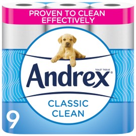 Andrex Classic Clean Toilet Rolls, Pack of 9