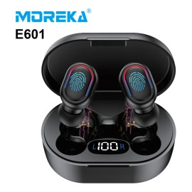 Audfonos In-ear Inalmbricos MOREKA E601 Indicador LED del Nivel de Batera Bluetooth Manos Libres Con Micrfono Negro                                   