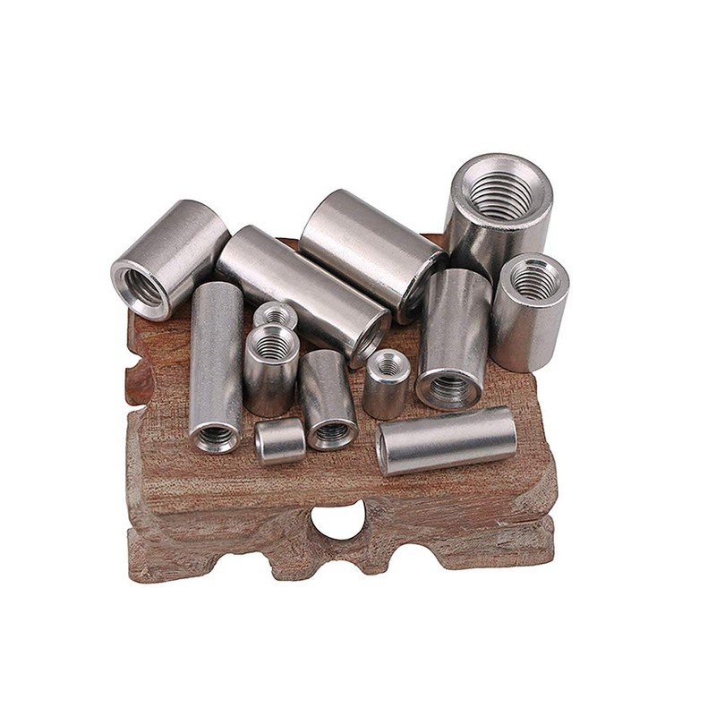 Dreneco Round Connector Nuts, Stainless Steel Coupling Nut (M10×16×40mm,2 pcs)