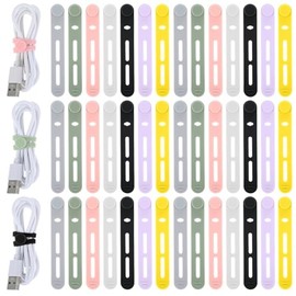 GLURIZ: Set de 42 organizadores de cables coloridos y resistentes para un hogar ordenado y lleno de estilo