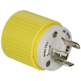 Hubbell Wiring Systems HBL328DCP Locking Plug, 30A, 28 VDC, Yellow - SET OF 2