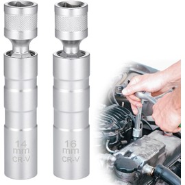 lohill Spark Plug Wrench 14 mm and 16 mm, Pack of 2 Universal Magnetic Spark Plugs Key Socket Disassembly Tool Spark Plug Connector for Car Repair