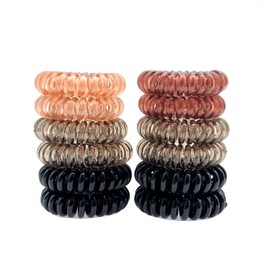 JZK 12 x Spiral hair ties, phone cord hair ties plastic elastic coil hair bands stretchy elastic bands for hair for girls and women