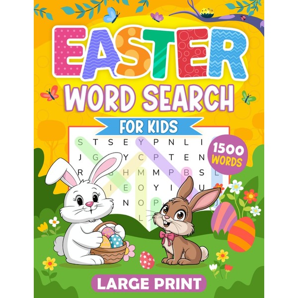 Easter Basket Stuffers - Easter Word Search for Kids: Large