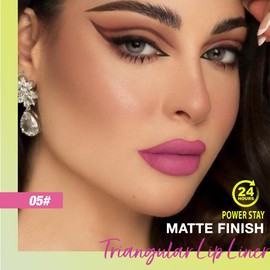 evpct Mauve Triangle Lip Liner Pencil Stick for Women, Retractable Lips Liner Pen Triangle Tip for Sculpting & Filling & Plumping, Longwear Lipliners Pencil, Vegan Cruelty Free Lip Filler Plumper