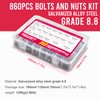 YEEZET 860pcs Grade 8.8 Metric Bolt Assortment Kit,M4 M5 M6
