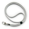trage.band® Long Adjustable Neck Strap with Carabiner Hook, White/Grey