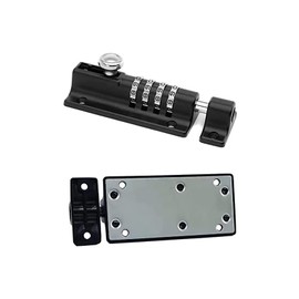 Sliding Bolt Door Lock (COMBI4) – 4-Wheel Combination Bolt Door Lock – Weatherproof Die-Cast Housing – Tamper Proof Slide Bolt – High Security Gate Lock for Home and Garages (Black)