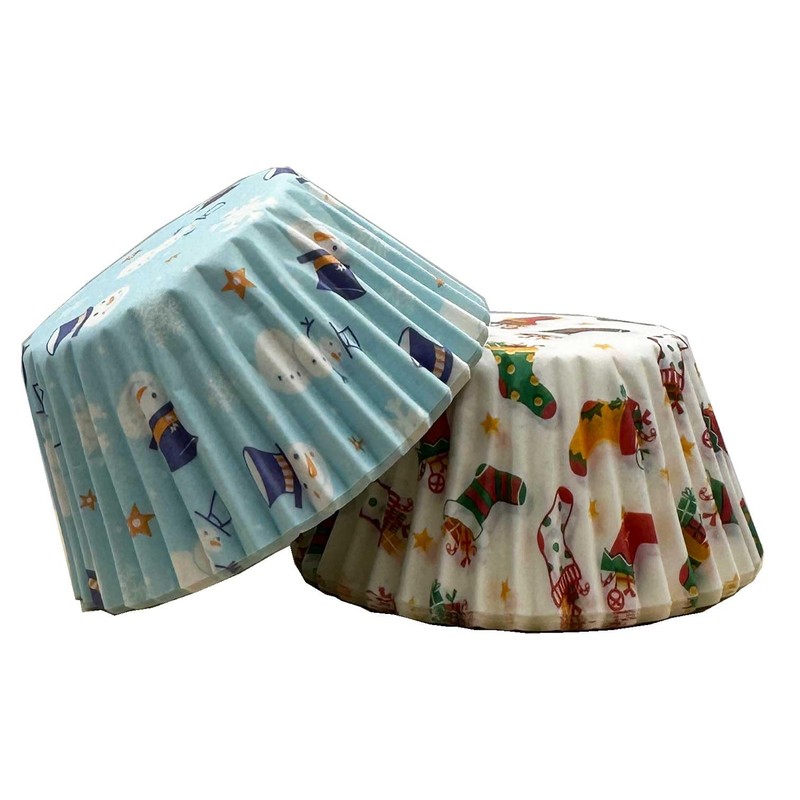 Scrumptious 36PC Christmas Greaseproof Paper Cupcake Cases for Baking -