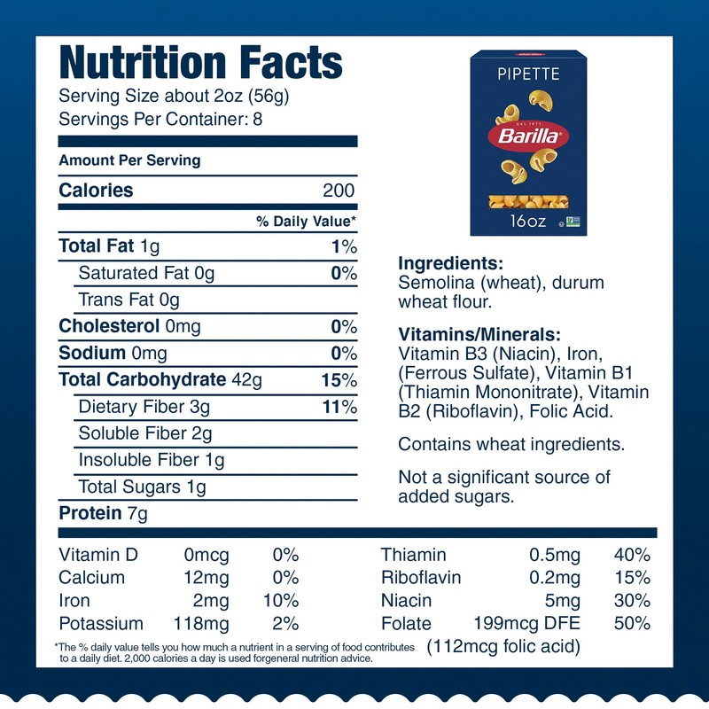 Barilla Pipette Pasta, 16 oz. Box (Pack of 12) -