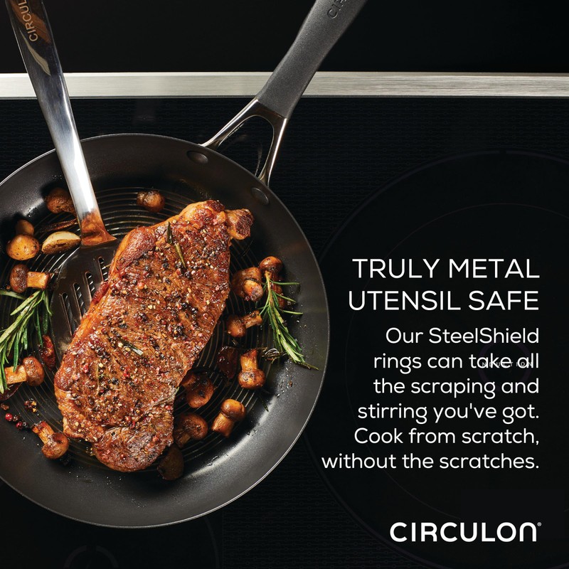 Circulon SteelShield Induction Frying Pan/Skillet with SteelShield Hybrid Stainless and