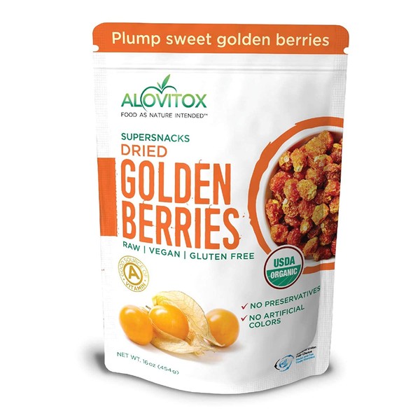 Organic Sun Dried Golden Berries 16 oz | Raw, Vegan, Gluten Free Super Snack High in Smart Protein, Dietary Fiber, Vitamin A & C | Incan Gooseberries for Eating, Trail Mix, Smoothies and Salads