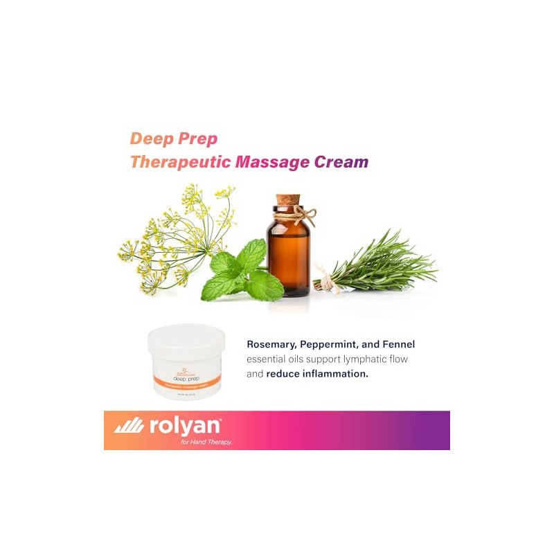 Rolyan Deep Prep Crema de masaje terapéutico, 8 onzas
