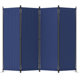 Morngardo Room Divider, Folding Privacy Screens, 4 Panel Room Partitions, 88" Foldable Wall Dividers, Portable Separating for Home Office Bedroom Dorm Decor (Blue)