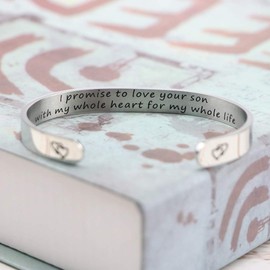 Yiyang Mother of the Groom Gift Mother-in-law Jewelry Wedding Party Bracelet I Promise to Love Your Son with My Whole Heart for My Whole Life