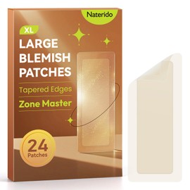 Naterido Large Blemishes Hydrocolloid Strips XL Cover-24Couts, Thicker & Extra Adhesion,Day & Night Clear Spot Remover Pimple Stickers