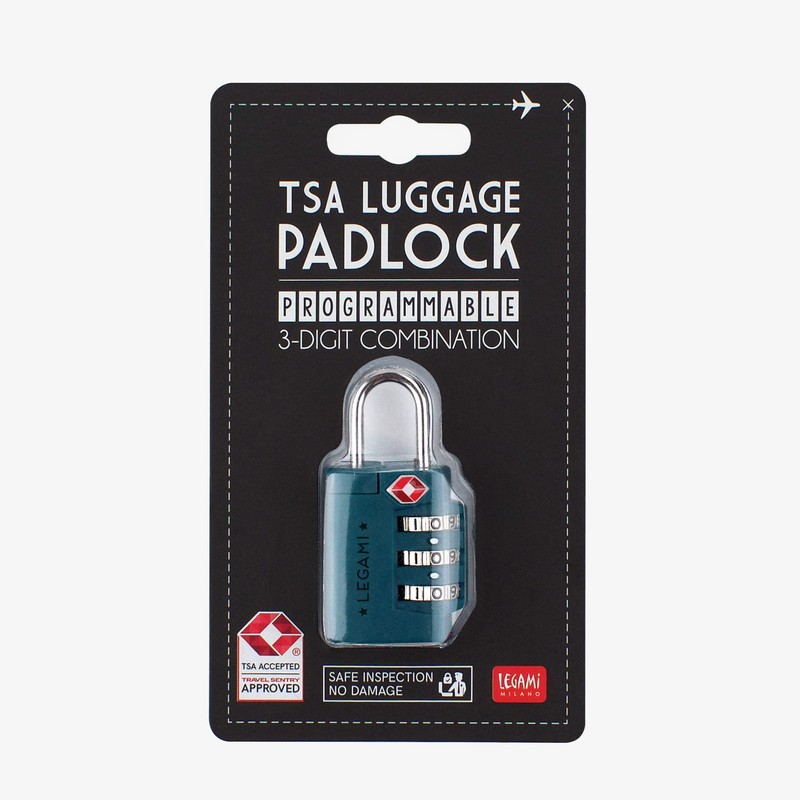 Legami TSA Padlock for Suitcases - Petrol Blue