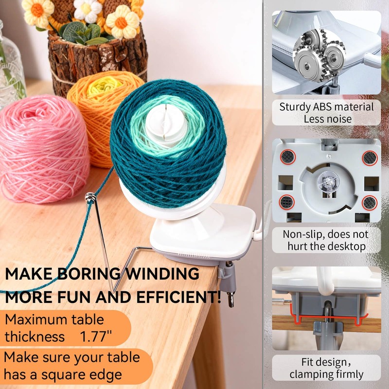 SPEENSUN Yarn Winder, Yarn Winder for Crocheting, 3.5 OZ Easy-to-Install
