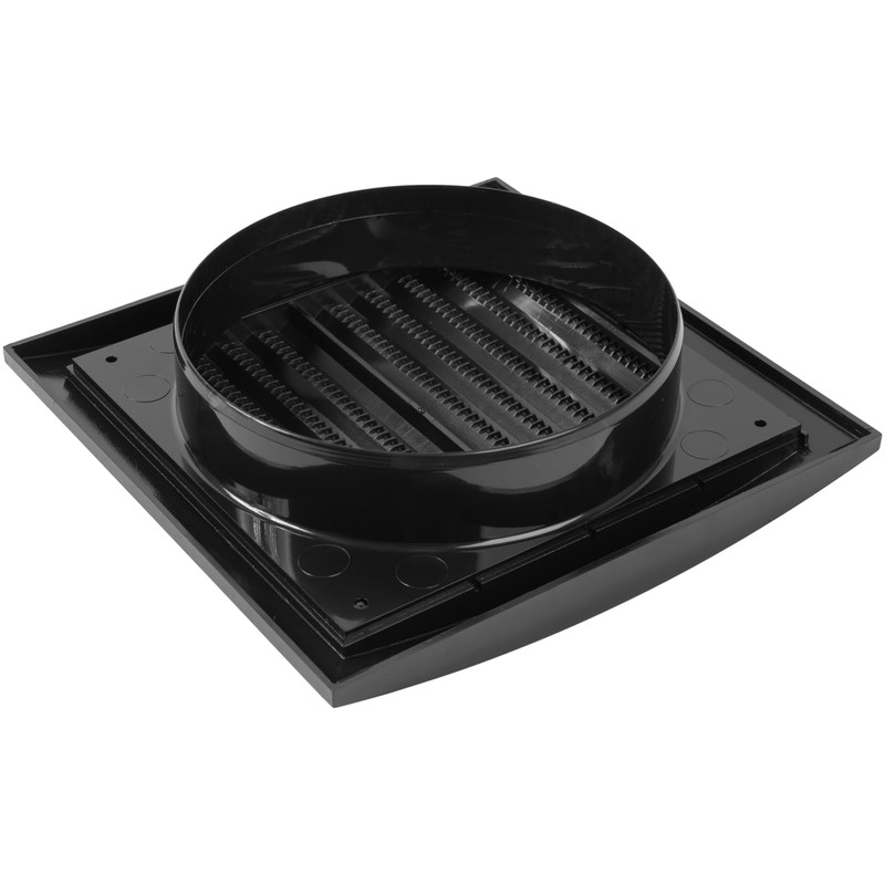 Repa Market 6 Inch Black Dryer Vent Hood/Duct Cover for