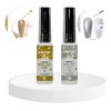 2 Pzas Esmalte Delineador Para Uñas Acrílicas Gel Glitter