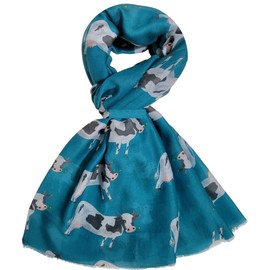 GFM® Women's Dairy Cow Print Scarf - Teal - (FS-PSCF-CW-691-TL)