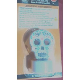 Spooky LED Metal Skull Lamp Light Day Of The Dead- Batteries Included