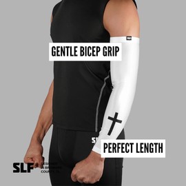 Faith Cross White Arm Sleeve, Faith Cross White, X-Large