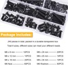 240PCS M6 x 8mm/12mm/16mm/20mm/25mm/30mm Button Head Hex Socket Cap Screws
