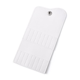 Rolabling Portable 16-Slot Nail Drill Bit Holder Organizer with Thickened PVC Wallet Storage Bag for Manicure Tools, Ideal for Travel or Home Use (White)