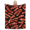 Novelty Bacon Food Flannel Throw Blanket Lightweight Soft Warm Bed