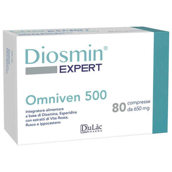 Dulàc - Hemorrhoid and Leg Vein Supplement Omniven 500-80 Tablets Diosmin, Horse Chestnut Extract, Butchers Broom, Hesperidin for Restless Legs Syndrome Relief, Varicose and Spider Veins