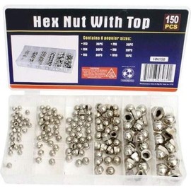 Big Roc HN150 Hex Nut with Top Assortment, 150 Pieces (6 Sizes)