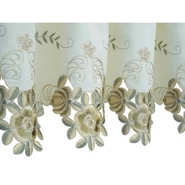 Today's Curtain Verona Reverse Embroidery Valance, 14", Ecru/Antique