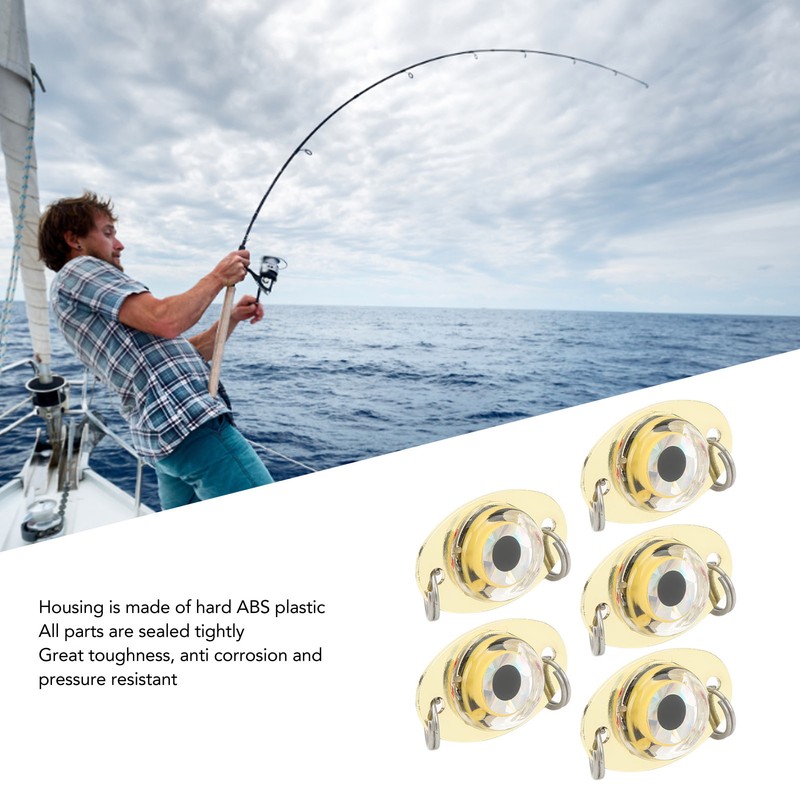 5Pcs Underwater Electronic Fishing Lure Lamp Corrosion Proof ABS LED