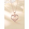 INFUSEU Initial Q Pendant, Rose Gold Letter Double Heart Necklace