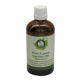 Castor Oil | Ricinus Communis | Cold Pressed Castor Oil | For Hair Growth | For Eyelashes | For Eyebrows | 100% Pure Natural | Cold Pressed | 50ml | 1.69oz By R V Essential