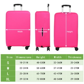 PATIKIL Luggage Cover, Suitcases Covers Elastic Carry on Protector Washable Scratch-Resistant Fits 22-24 Inch Luggage for Travel Business Trips, Rose Red